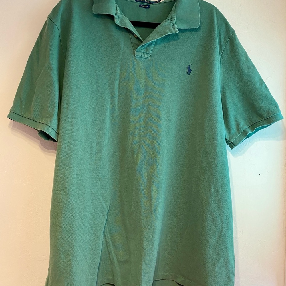 Vintage 90's Polo Ralph Lauren Polo Shirt Mens XXL Green W/ Purple Pony Cotton